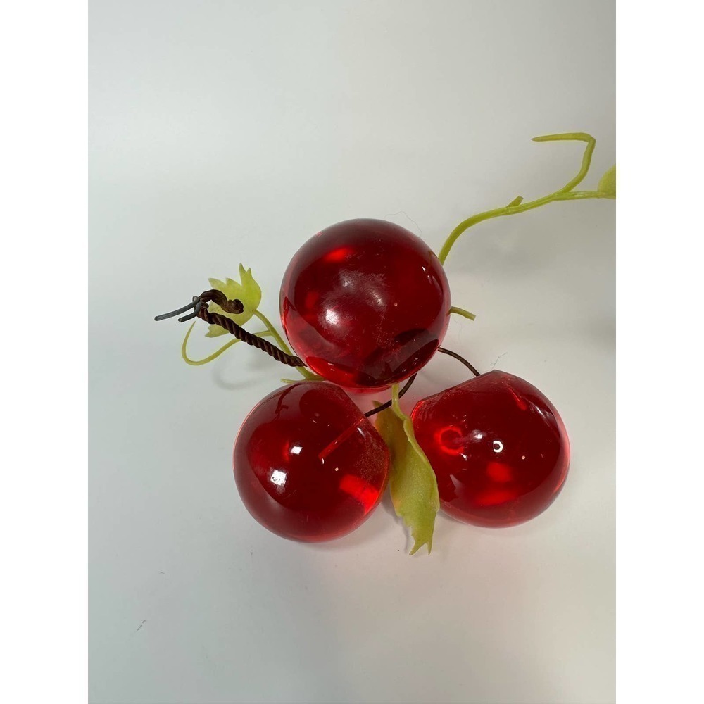 SMALL bunch of red vintage lucite grapes